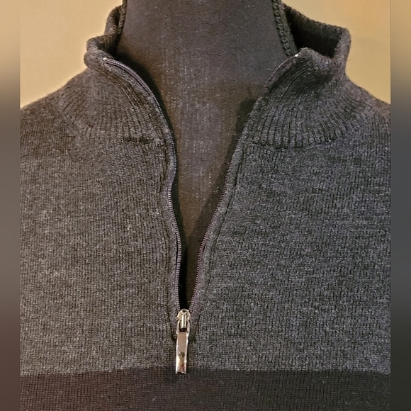 SERICA Striped Men's 1/4 Zip Sweater, Made in Italy, Size Large - Picture 5 of 10